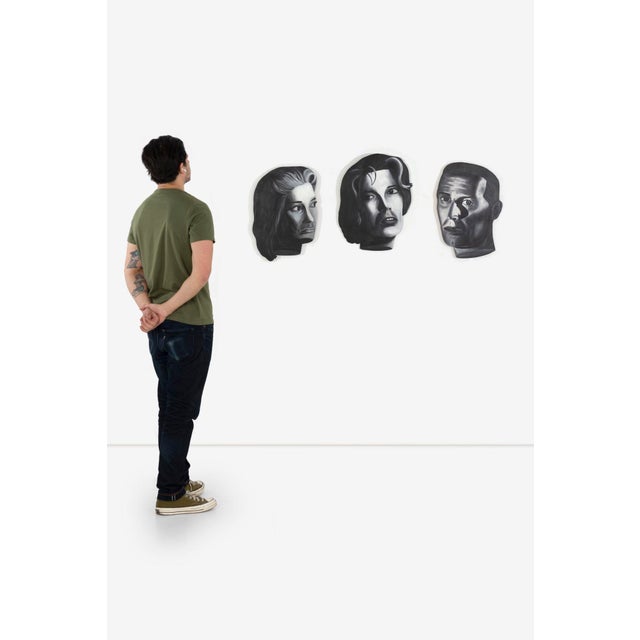 Ken Warneke – Suite of Triptych Face Paintings 1984 For Sale - Image 4 of 12