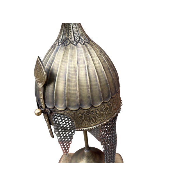 Solid Brass Engraved Chichak Helm For Sale - Image 9 of 13