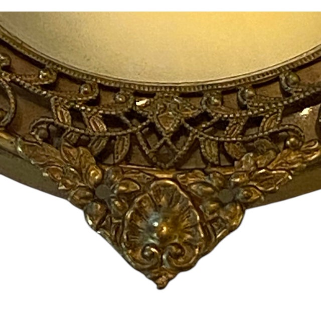 Small Early 20th Century English Regency Style Eagle Gold Gilt Scrollwork Filigree Design Convex Wall Mirror For Sale - Image 4 of 12