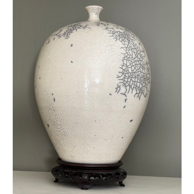 Nancee Meeker Ceramic Studio Art Raku Vase For Sale In Seattle - Image 6 of 14