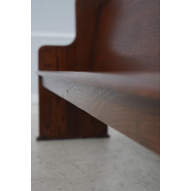 Antique Approx. 6 Ft Solid Oak Church Pew For Sale - Image 14 of 18