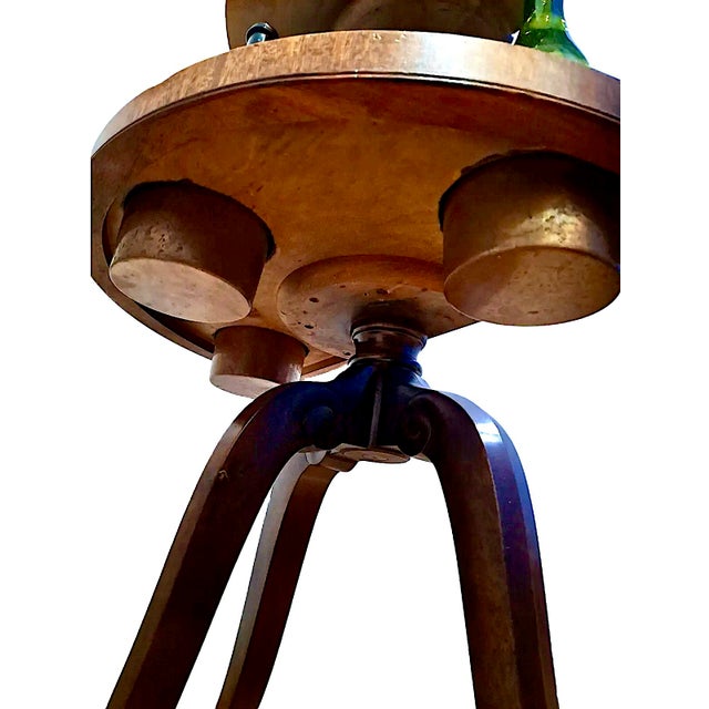 19th Century 19th-Century Georgian Three-Tier Demilune Mahogany Wine Butler or Plant Stand For Sale - Image 5 of 5