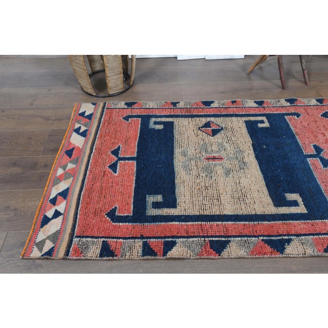 Pink 1970s Turkish Oushak Handmade Wool Cotton Pink Runner Rug For Sale - Image 8 of 11