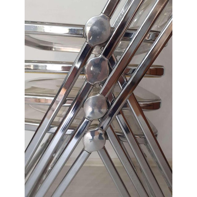 Giancarlo Piretti Transparent Plia Folding Chairs by Giancarlo Piretti Anonima Castelli, Set of 4 For Sale - Image 4 of 17