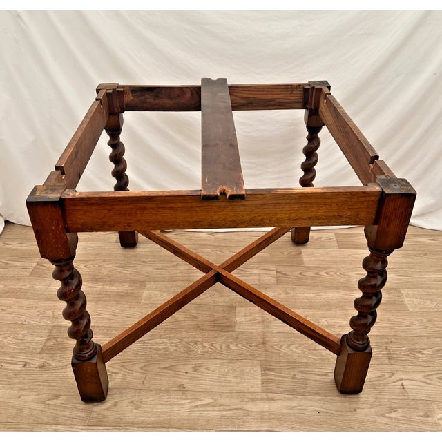 Antique Expanding Pub Kitchen Table Barley Twist Legs Quarter Sawed ...