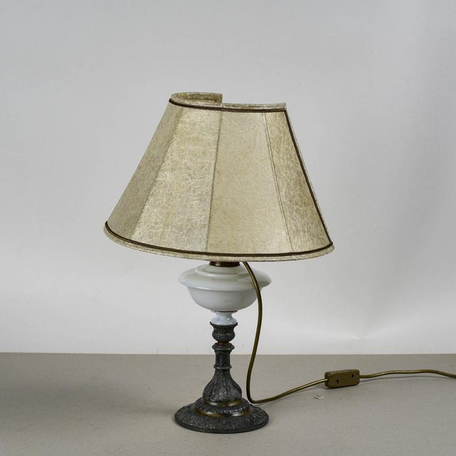 Brown Vintage Table Lamp with Parchment Hood For Sale - Image 8 of 9