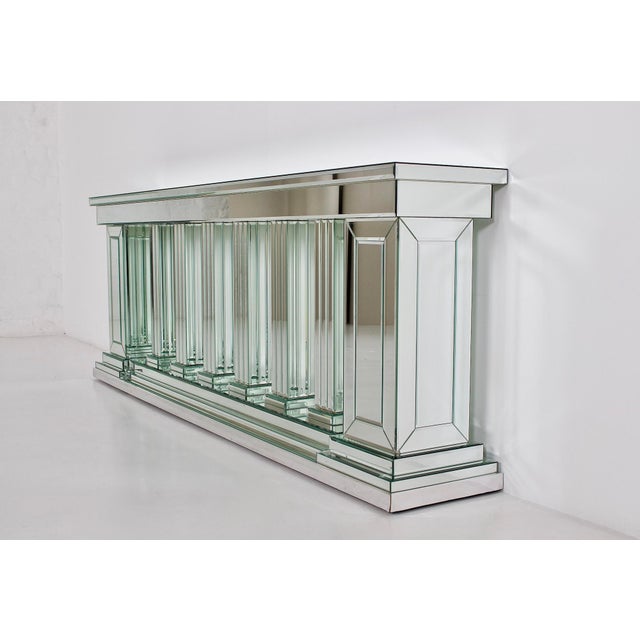 Postmodern Mirrored Baluster Console from Maison Roméo, 1980s For Sale - Image 3 of 16