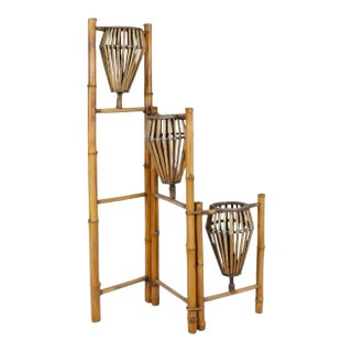 1970’s Folding Bamboo Plant Stand For Sale