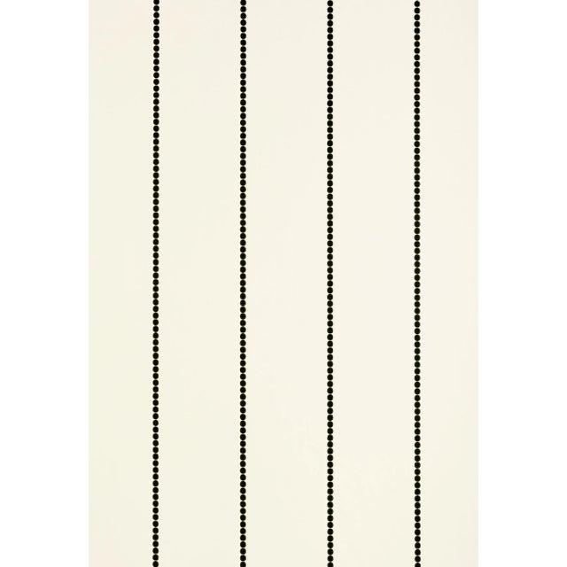 Contemporary Sample - Schumacher Gabrielle Stripe Wallpaper in Graphite For Sale - Image 3 of 3