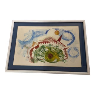 1990s Very Rare Signed Lika Tov Art White Gravity Framed Numbered 11/1976 For Sale