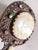 Heavy Antique 19th Century Chinese Carved Jade-Mounted and Bejeweled & Repoussé Silver Tone Metal Back Hand Mirror 7.3"x4" For Sale - Image 4 of 13