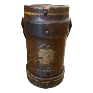 19th Century Leather Bucket, 1890s For Sale