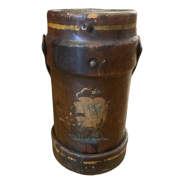 19th Century Leather Bucket, 1890s For Sale