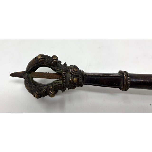 Asian Antique Bronze Tibetan Ceremonial Prayer Vajra Bell For Sale - Image 10 of 12