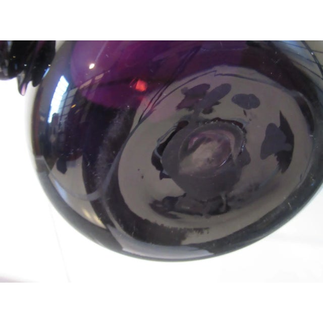 Glass Attributed to Blenko Glass Hand Blown Head Vase For Sale - Image 7 of 9