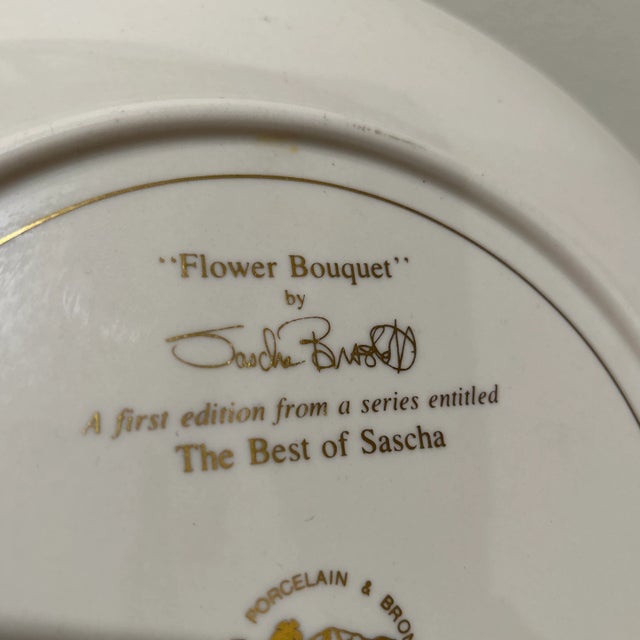 Art Nouveau Vintage Sascha Brastoff Plate Decorated With Transfer Printed Decal Over Porcelain For Sale - Image 3 of 13