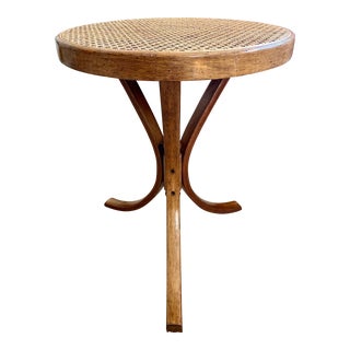 Bentwood & Cane Thonet Side Table For Sale