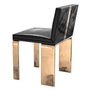 "Bianca" Chair With Bronze and Stainless Steel, Hand Crafted For Sale