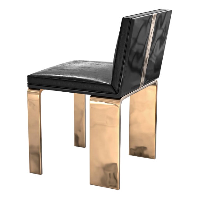 "Bianca" Chair With Bronze and Stainless Steel, Hand Crafted For Sale