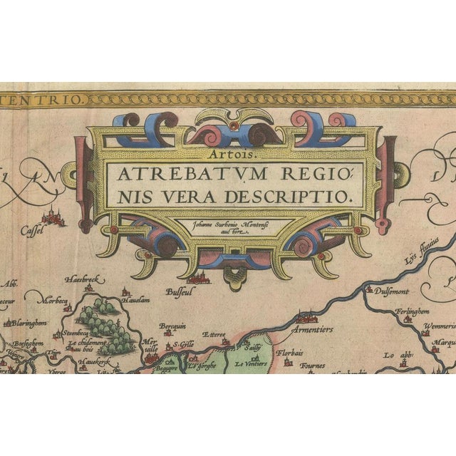 Ortelius Map of Artois, 1600 For Sale - Image 4 of 10