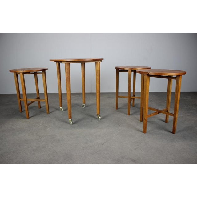 Poul Hundevad Danish Teak Folding Table with Stools by Poul Hundevad, 1960, Set of 4 For Sale - Image 4 of 13