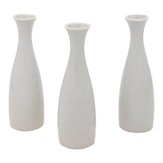 Collection of Three White Single Bud Vases, French Early 21st C. For Sale