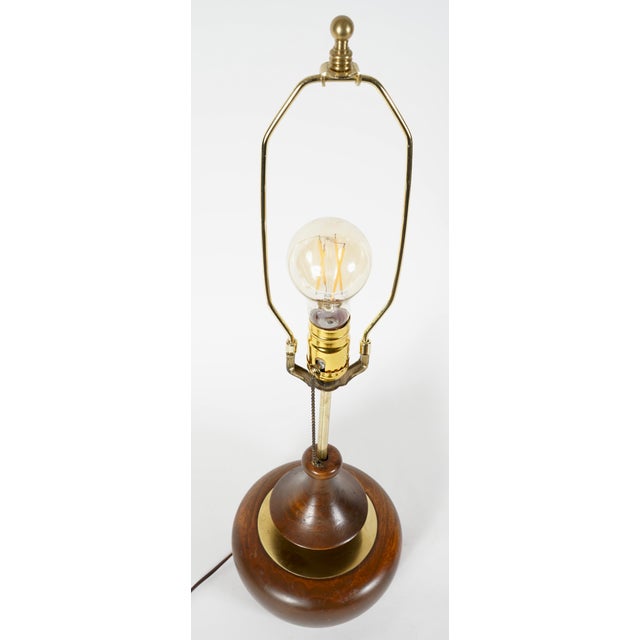 Walnut and Brass Table Lamps in the Style of Arthur Jacobs for Modeline, 1960s, Model-1695 For Sale In Miami - Image 6 of 6