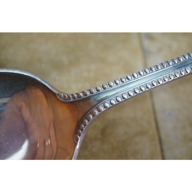 Silver Antique Davis & Sons Silverplate Stuffing Serving Spoon 13" For Sale - Image 8 of 10