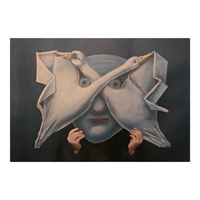 Original 1991 Polish Poster, Maski- Rysunki, Stasys Eidrigevicius (Masks) For Sale