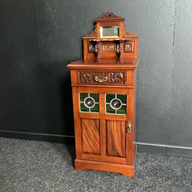 Wood Antique Mahogany Music Cabinet, 1905 For Sale - Image 7 of 7