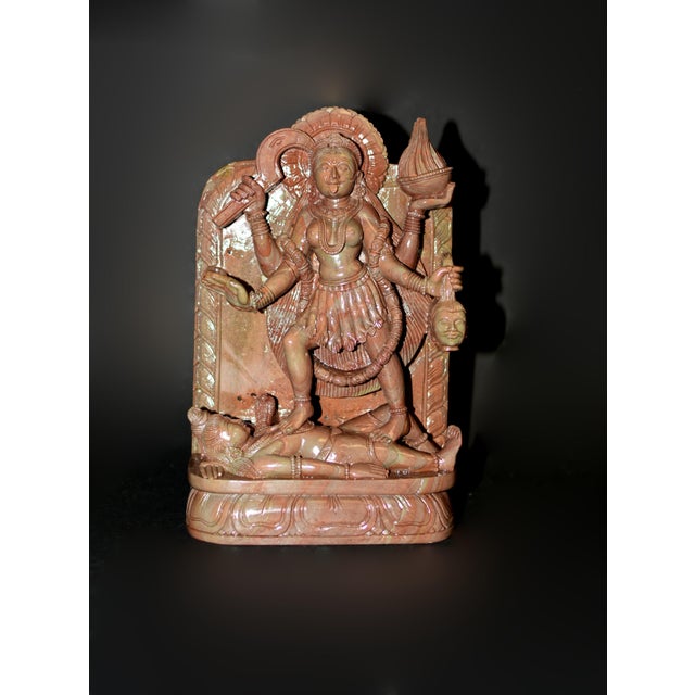 Indian Stone Indian Goddess Kali Finely Carved For Sale - Image 3 of 18