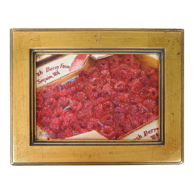 Small Late 20th Century Raspberry Still Life Painting For Sale