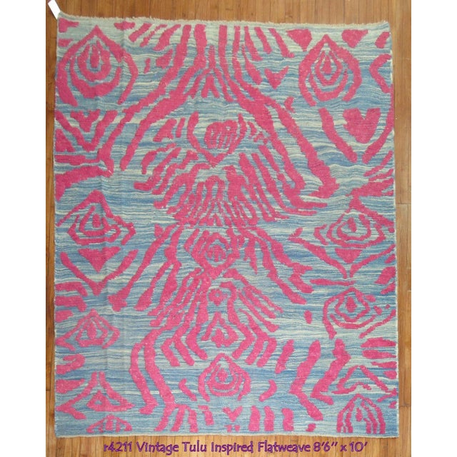 One of a kind Turkish flat-weave with a handwoven raised wool pile used from mid-20th century Turkish rugs to form its...