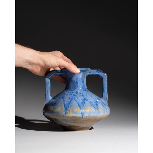 Vintage Art Deco Vase in Stoneware from Pierrefonds, France, 1910s For Sale - Image 4 of 11
