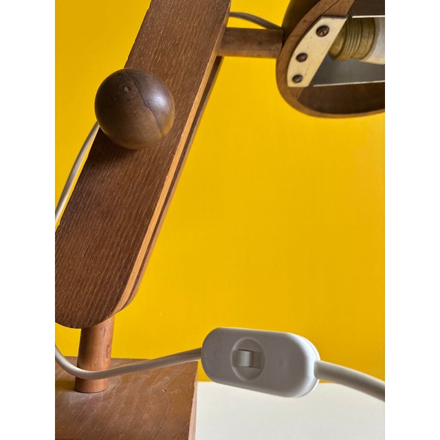 Wood Wooden Table Lamp by Paolo Pallucco, 1970s For Sale - Image 7 of 10