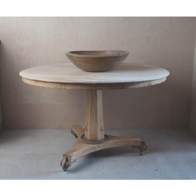 Early 19th Century Small Antique English Palladian Round Bleached Table, 1835 For Sale - Image 5 of 13
