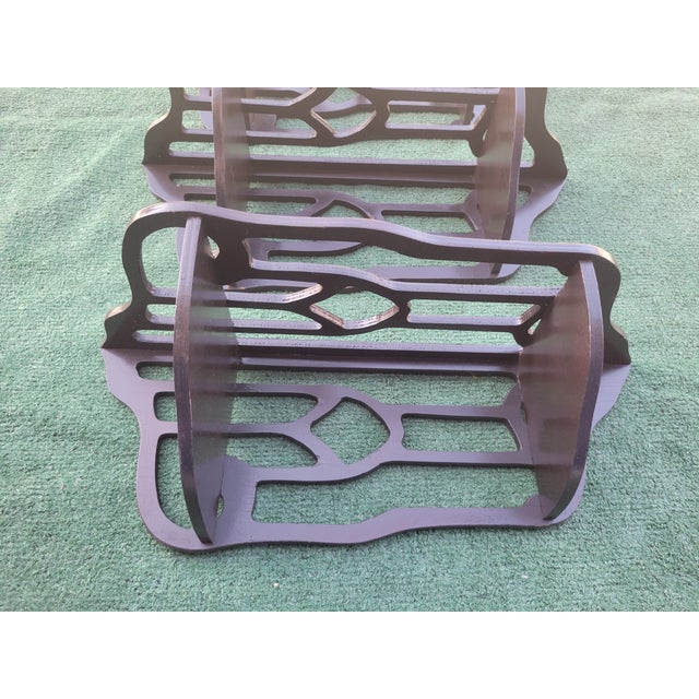 Vintage Dark Fretwork Wood Corner Display Shelves Set of 3 For Sale - Image 11 of 11