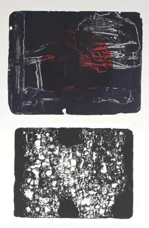 Gary Lee Shaffer " Landscape Ix" Abstract Expressionist Lithograph, 1967