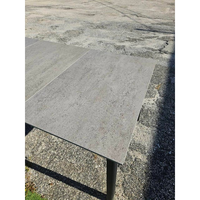 Brown Jordan Adapt 96” Outdoor Dining Table – Nebbia Dekton Stone Top – Contemporary Aluminum Frame For Sale In Miami - Image 6 of 9