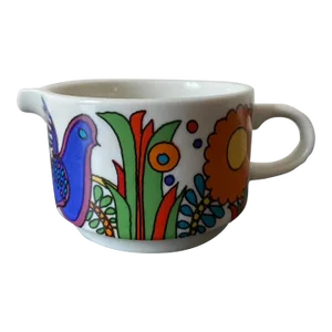 Mid 20th Century Villeroy & Boch Acapulco Bird and Flower Porcelain Creamer Pitcher