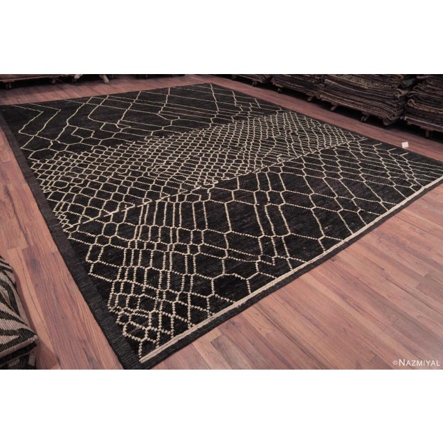 Tribal Nazmiyal Collection Large Tribal Moroccan Design Modern Rug For Sale - Image 3 of 10
