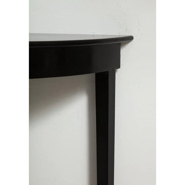 Bespoke Ebonized Demilune Console on Tapered Legs For Sale In New York - Image 6 of 9