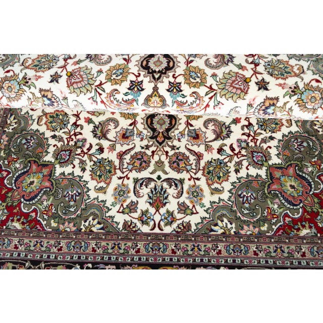 Hand-Knotted Oriental Rug in Silk For Sale - Image 10 of 13