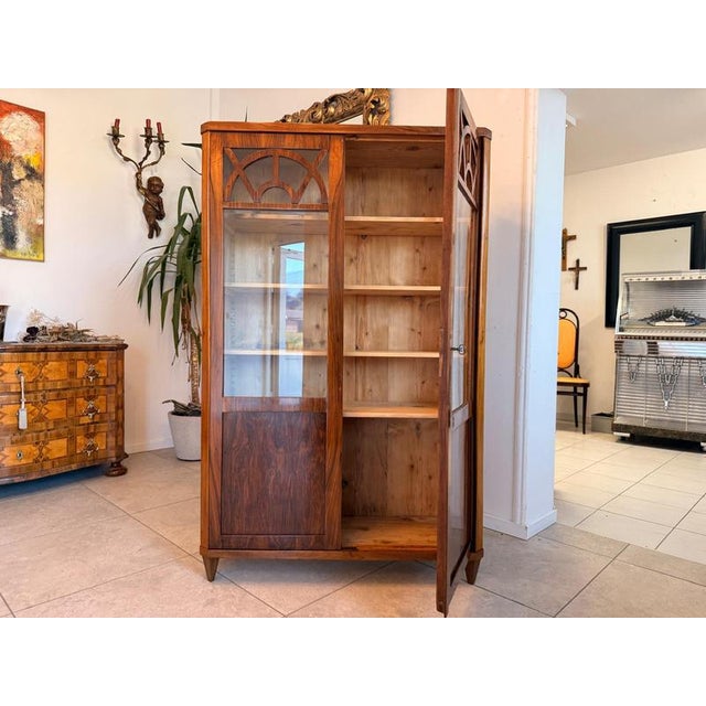Biedermeier Display Cabinet in Walnut For Sale - Image 3 of 16
