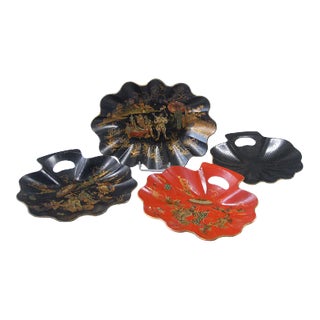 Antique French Decorative Paper Mache Items, Set of 4 For Sale