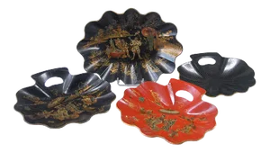 Antique French Decorative Paper Mache Items, Set of 4