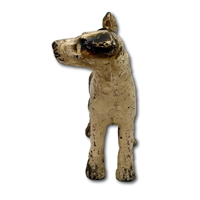 Vintage 1930s American Hubley Manufacturing Company Cast Iron Fox Terrier Dog Doorstop For Sale - Image 11 of 18