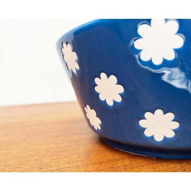 Blue Mid-Century German Ceramic Bowl from Wächtersbach, 1960s For Sale - Image 8 of 17