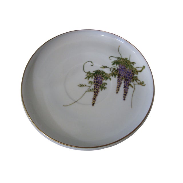 Vintage Koshida Wisteria Garland Geisha Lithophane Tea Cup & Saucer Set- 2 Pieces For Sale - Image 10 of 13