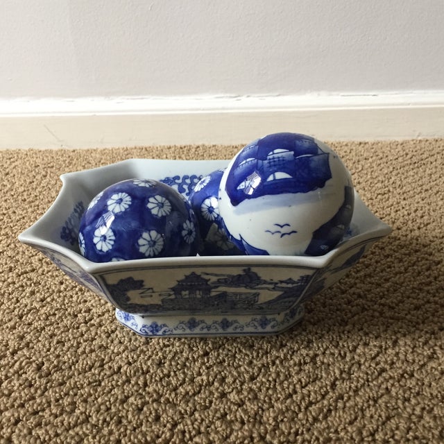 Vintage Chinoiserie Bowl and Balls 4 Piece Set Chairish